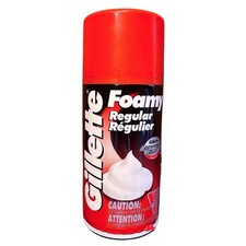Vintage 2001 New Old Stock Gillette Foamy Regular Shaving Cream 11oz Red Can picture
