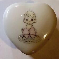 Vintage Precious Moments Mintature Heart Shaped Trinket Box - Perfect Condition picture