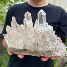 4lb Natural Clear White Quartz Crystal Cluster Rough Healing Specimen picture