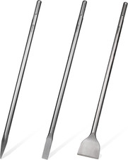 24-Inch SDS Max 3Pc Set - 3'' Scaling Chisels, 1'' Flat Chisel and Point Chisel picture