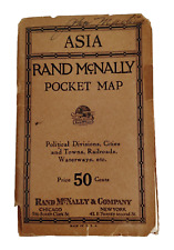 Vintage Rand McNally Folded Pocket Map of ASIA Approx 28