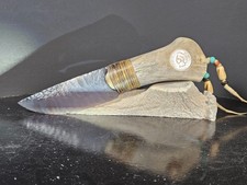 Stunning Blue Rainbow Obsidian Knife~1905 Indian Head~KENNY Hull~Native Dance picture