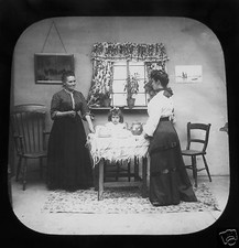 Glass Magic lantern slide THE ANGEL OF THE TENEMENT NO.5 C1890 VICTORIAN TALE picture