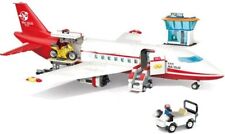 White and Red Passenger Airplane Building Blocks Toy Set picture