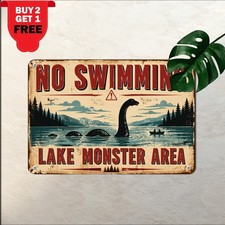 Mythical Lake Monster Sign Loch Ness Creature Kitchen Wall Plaque 8x12 In picture