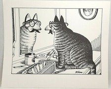 Kliban Cat Vintage Print COMEDIAN CAT Oct 1978 Cat Calendar Book 1981 Groucho picture