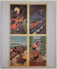 DISNEY 1930's Super Rare UNCUT TRADING CARD SHEET 4 PANEL Pluto ROBINHOOD Mickey picture
