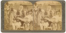 VIRGINIA STEREOVIEW - Jamestown - Filipino Children - Underwood c1907 picture