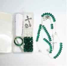 Rosary Making Kit Rosary Bead Crystal Glass First Communion Baptism Gift GREEN picture