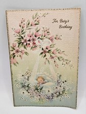 Vintage Baby's Birthday Greeting Card With Envelope picture