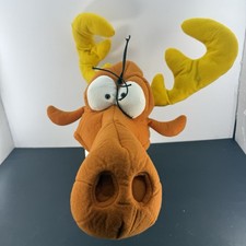 Vintage Bullwinkle Moose Plush Costume Hat Mask Rocky & Bullwinkle 90s RARE picture
