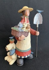 Williraye Studio Hand Painted Resin Woman Holding Kittens and a Dog picture