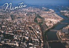 Michel Le Coz Nantes, France Aerial View of City Loire River Vintage Postcard picture