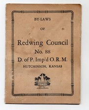 c1920s - Redwing Council no. 88 Hutchinson Kansas Fraternity By Laws - XL4S picture