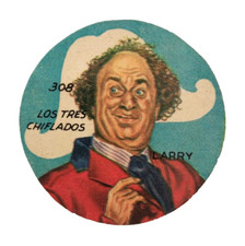 1968 Larry Fine Three Stooges Piratas Disc Card #308 Argentina Vintage picture