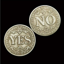 YES NO Coin Decision Dilemma Non Currency Decorative Collectable Lucky Make Coin picture