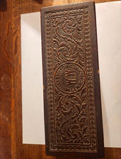 Antique 1800s Wheeler & Wilson Sewing Machine Carved Oak Accessory Box picture