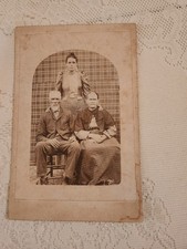 VINTAGE CVD  OLD REAL PHOTO PICTURE FAMILY Of 3 Late 1800s  picture