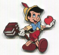 Disney Pin Pinocchio with Books & Apple First Day of School Disneyland Pin picture