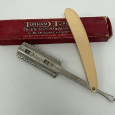 Vintage Durham Duplex Straight Razor Comb Blade for Hair Beard with Box picture