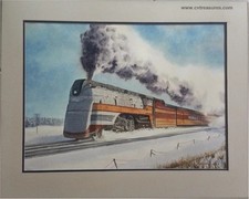 Francis Wenderoth Saunders Locomotive Snow Vintage Watercolor Painting Train Art picture