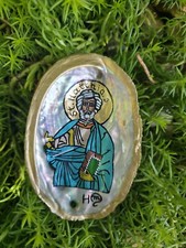 Saint Matthias | Hand Painted Abalone Shell | Patron saint of alcoholics picture
