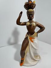 Mid-century Vintage Ceramic Calypso Dancing Woman Hand Painted Figurine picture