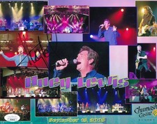 Huey Lewis autographed signed autograph auto 2005 8x10 concert montage photo JSA picture