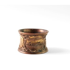 Antique 1904 St.Louis World's Fair Souvenir Napkin Holder Copper Plated Metal picture