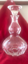 Impressive Modern  Clear Glass Faceted Top and Bottom  Decanter  Signed picture