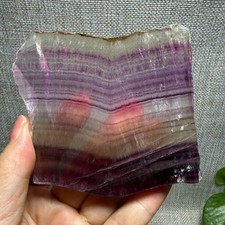 166g Natural purple Rainbow Fluorite Crystal Rough slices stone specimens 10 picture