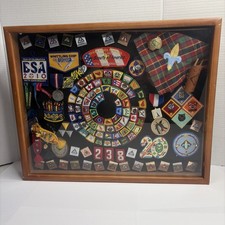 VTG 80s/90s Cub Scouts Shadow Box, Three Fires Council, Troop 238, Spiral Patch picture