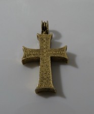 RARE Metropolitan Museum of Arts Gold-Toned Cross Pendant Inscribed in Latin picture