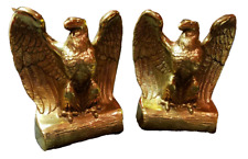 VINTAGE Mid Century Brass Eagle Bookends picture