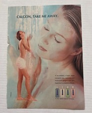 1994 / 1995 Vtg Calgon Woman Shower Magazine Ad - Take Me Away - Magazine Ad picture