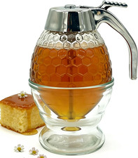 8 Oz No Drip Glass Honey Dispenser with Stand, ABS Handle picture