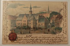 Postcard greeting from Blankenburg Harz City Hall 1899 town hall lithograph used picture