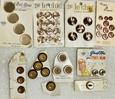 Lot of 45 Vintage New on Card Tan & Brown Buttons Vogue Le Chic Jewel Tone More picture