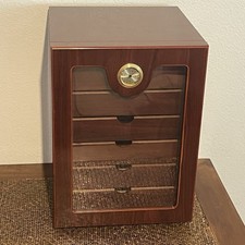 Thompson 1915 7 Drawer Mahogany Cherry Counter Top Desk Humidor Cabinet picture