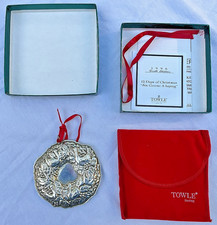 Vintage 1996 Towle Sterling Silver Ornament Six Geese A Laying 12 Days Box Pouch picture