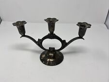 WM Rogers & Sons Triple Candlestick Spring Flowers Pattern 2016 6-1/4” Tall picture
