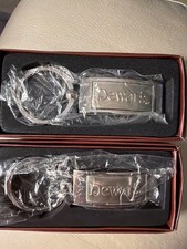 DEWAR'S, 2 Dewar's Scotch Whisky Silver Metal Keychains - Pristine New In Box picture