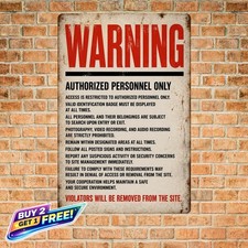Restricted Area Deadly Force Authorized Security Metal Warning Sign 8x12 picture