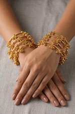 Bollywood Indian Ethnic Gold Plated Kashmiri Ghungroo Bangles Wedding Set A1 picture