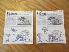 VTG (2) Mushrooms Embroidery Transfer Patterns by Coats and Clark E. 975 picture