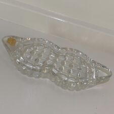 Vintage Bohemia Salt & Pepper Caddy Tray Only - Waffle Design Peanut Clear Glass picture