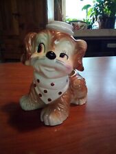 Vintage 1961 Samson Imporico Puppy with Hat & Polka Dot Scarf Planter #237C Nice picture