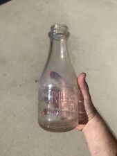 Vintage Jackson Mississippi Blue Ribbon Creamery Dairy Milk Glass Bottle Quart picture