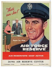 Original 1950s Air Force Reserve Recruiting Poster - That's Our Joe picture