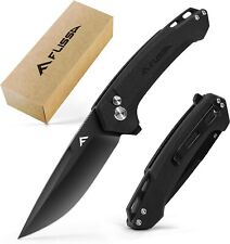 FLISSA Pocket Folding Knife, 3.2” D2 Blade G10 Handle EDC Knife with Button Lock picture